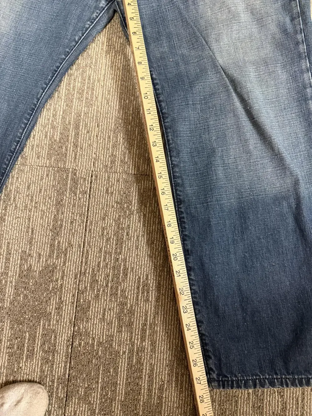 Ralph Lauren Polo Jeans Co Jeans Mens 36x30 Blue Straight Denim Frayed Hem